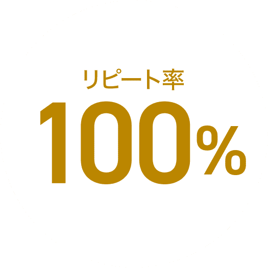 リピート率 100%